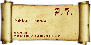 Pekker Teodor névjegykártya